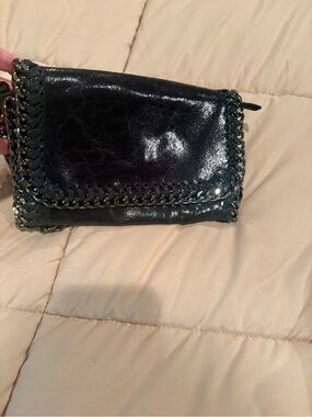 Black Chain-Trim Women's Crossbody Bag
